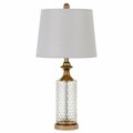 Homeroots 27 in. Table Lamps, Glass Honeycomb & Rose Gold, 2PK 476134